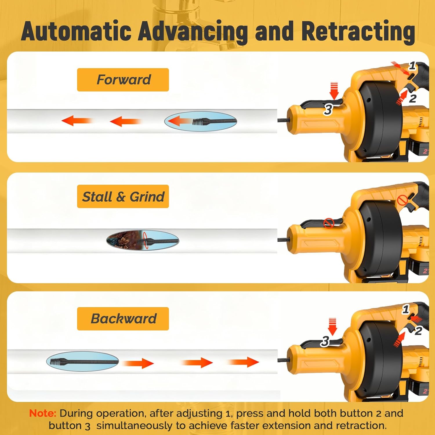 Electric Drain Auger,21V Cordless Drain Snake,25Ft Auto-Feed Snake Drain Hair Removal Tool with 2.0Ah Battery,Sink Snake Drain Cleaner for Sewer,Toilet,Kitchen,Shower 3/4"-2.95" Pipes(Bag&Gloves&Rag)