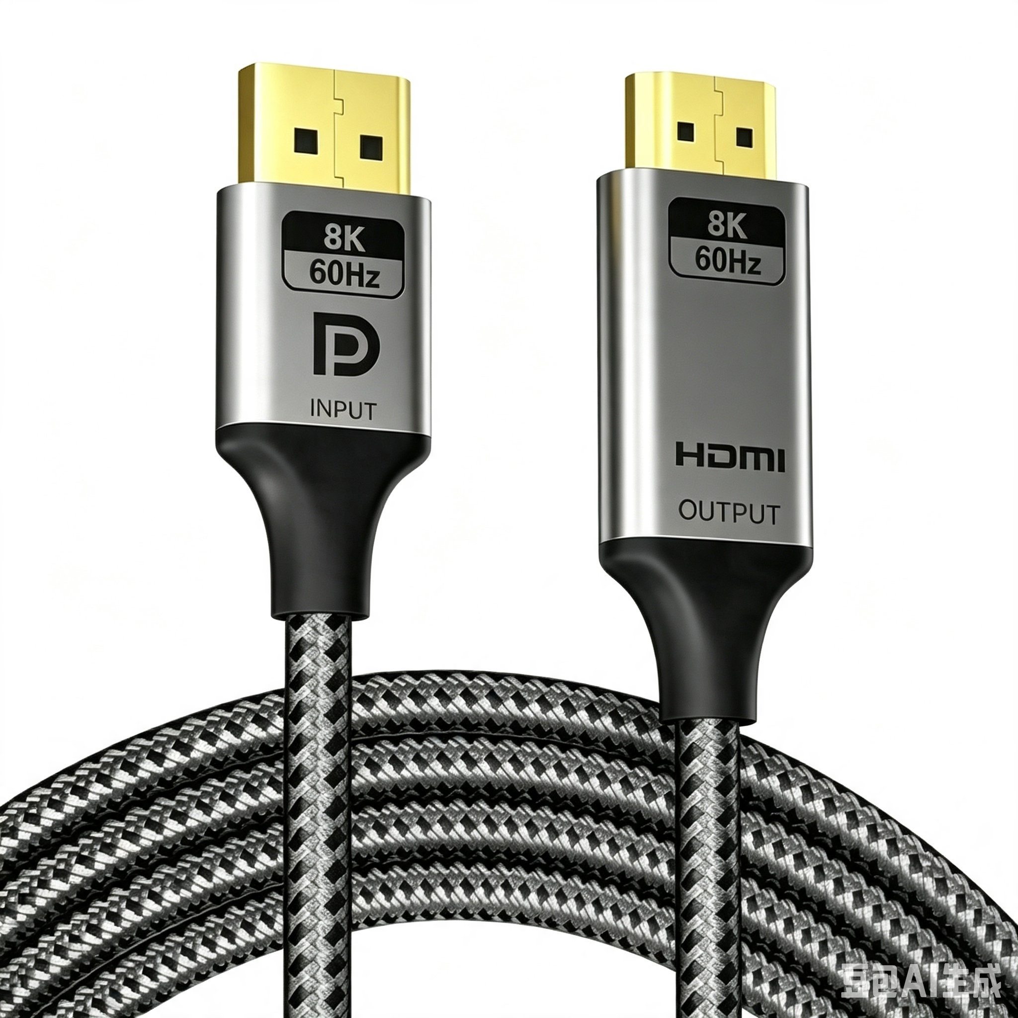8K DisplayPort to HDMI Adapter Cable, Uni Directional DP Source to HDMI Display, 8K@60Hz, 4K@240Hz, 2K@240HZ, DisplayPort 1.4 to HDMI 2.1 Braided Cord for NVIDIA,Dell, AMD, Lenovo, HP, PC, Monitor--AV04