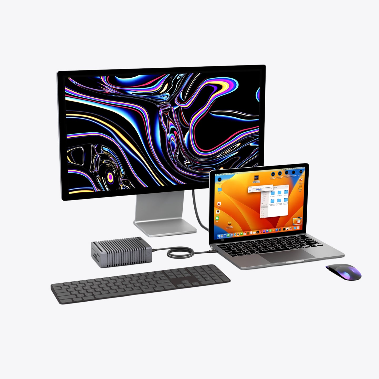 WERO Thunderbolt 5 Four Disk M.2 Solid State Drive Box NVMe SSD External 80Gbps Suitable for Thunderbolt 3/4/5(4XM2-V80)