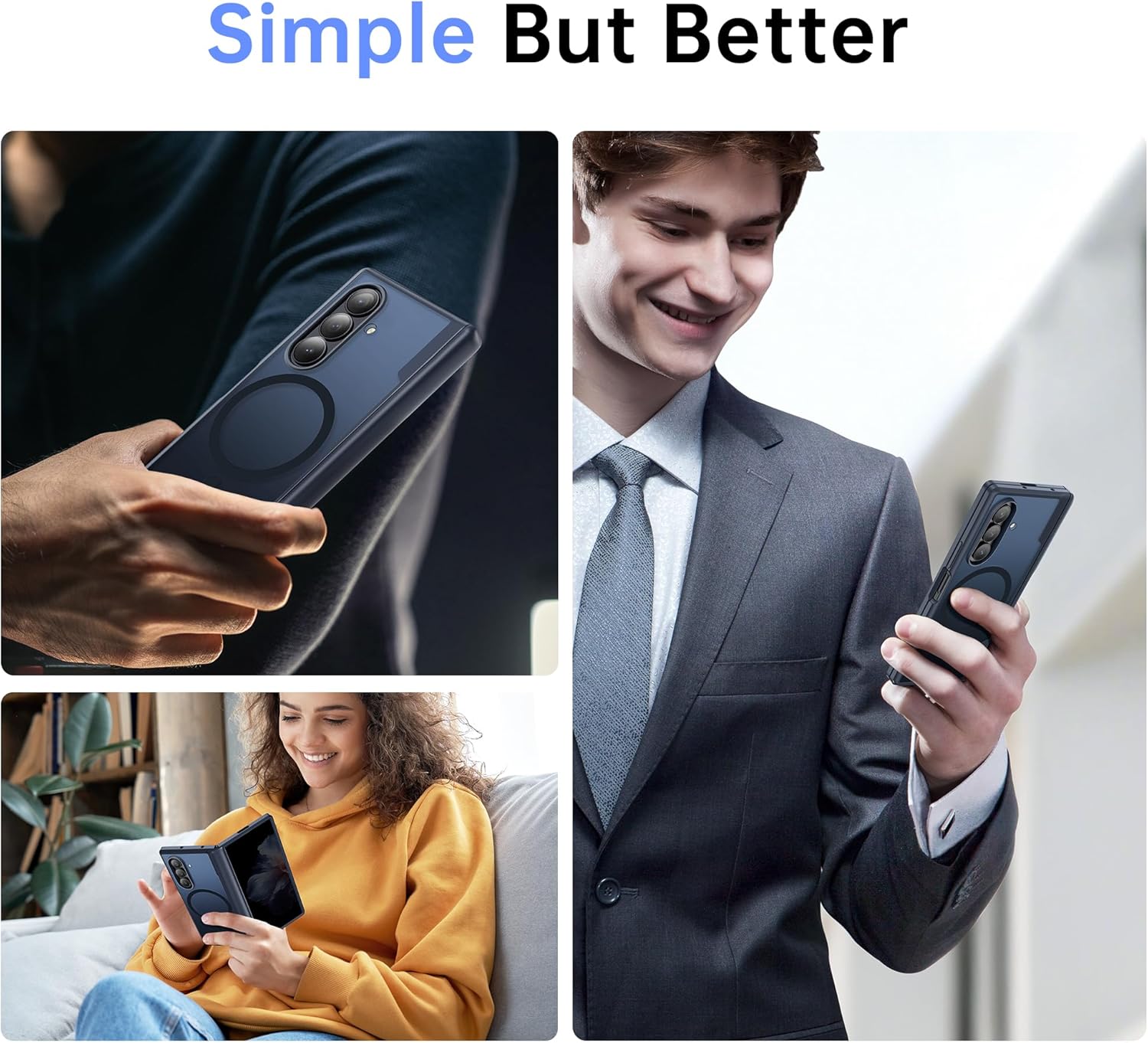 MOBOSI Shockproof Phone Case for Samsung Galaxy Z Fold 7, Full Body Hinge Protection & Built-in Privacy Screen Protector, Magnetic MagSafe Compatible Cover for Z Fold7, Black