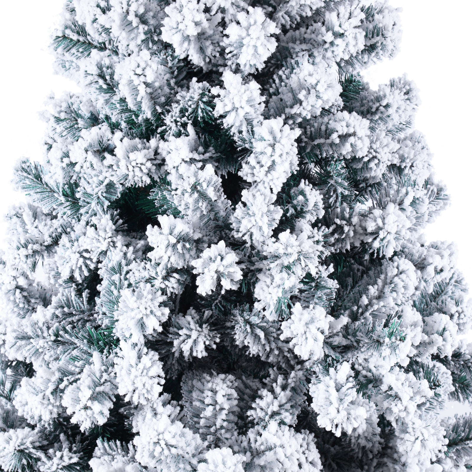 6FT Artificial Snow Flocked Christmas Tree - Pre-Lit with 8 Lighting Modes & 928 Realistic Branches | Easy Setup | Holiday Decor | Stand Included