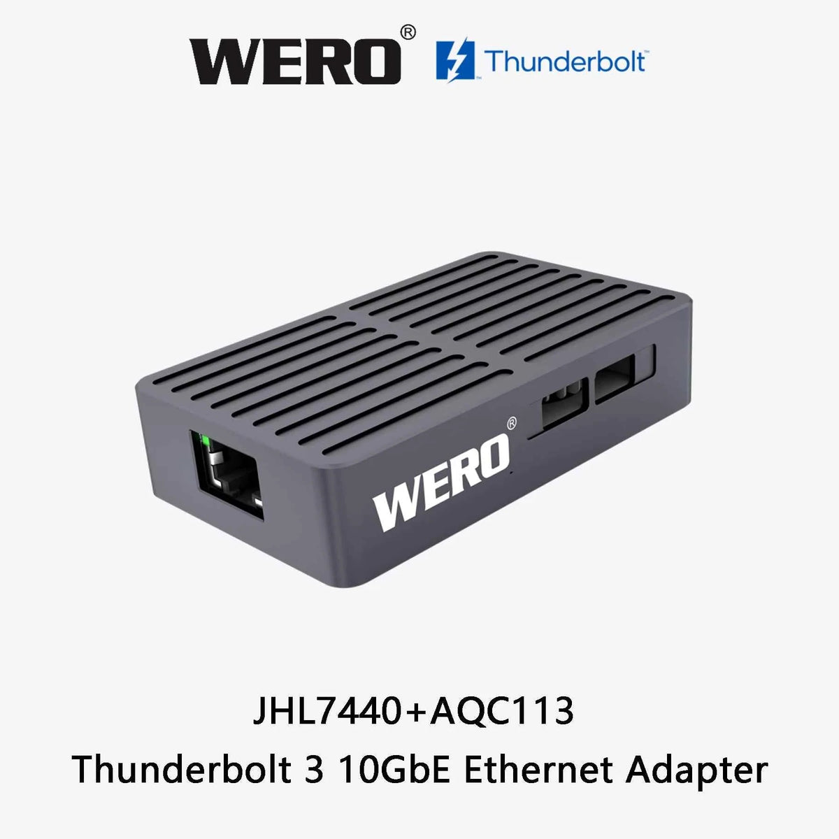 WERO Thunderbolt 10G Network Card Compatible with 3/4/5 10G Ethernet RJ45 Electrical Port Adapter Converter(TBT3-10GbE)