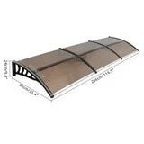 120x38'' Window Door Awnings, Aluminum Alloy Large Sink Spliced Canopy with Black Bracket, SPF 50+ UV-Protective, Overhang Awning for Sun Shutter, UV, Rain, Snow Protection, Brown