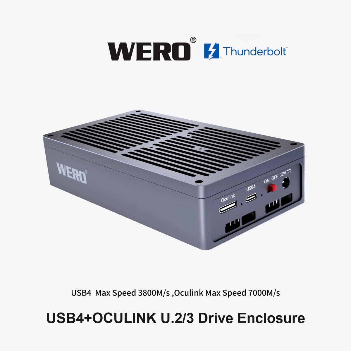 WERO USB4+OCULINK U2/U3 Hard Disk Box Enterprise SSD Solid State Box V-Port Battery Thunderbolt 3/4/5(1XU2-V40-OCULINK)