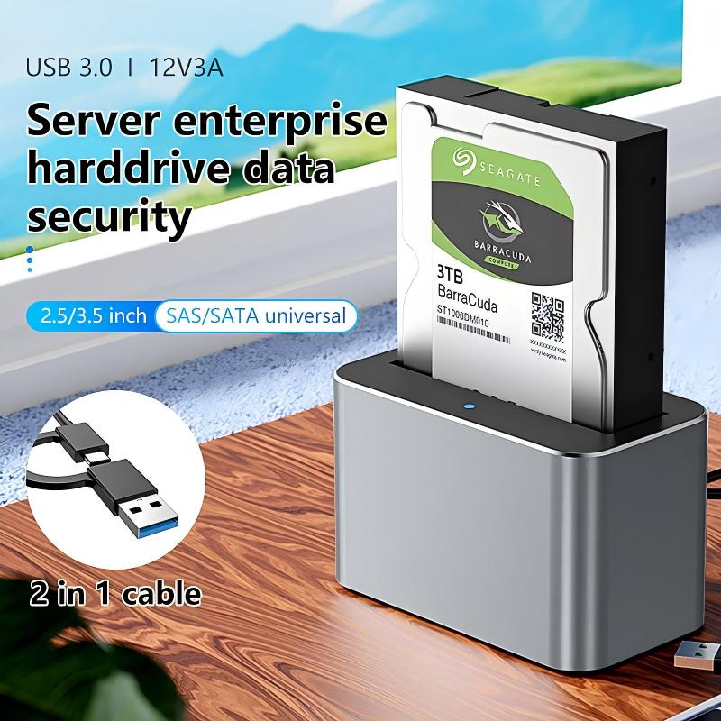 HD01S SAS/SATA Universal Hard Drive Dock 2.5/3.5 Inch 20TB Computer Desktop Type-C Hard Drive Enclosure 3.0-HD01S