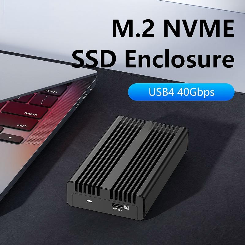 M.2 NVMe Enclosure 40Gbps With Cooling Fan for MacBook, Aluminum SSD Support 2280/2260/2242/2230 Compatible With Thunderbolt 3/4/USB4/3.2/3.1--M280U4F-Black