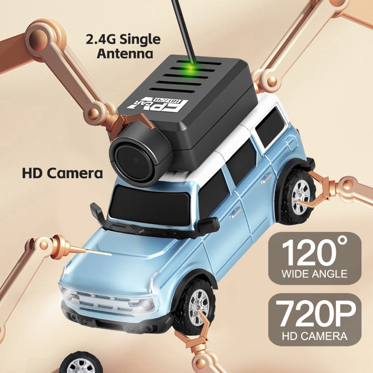 Mini Rc Car with Camera 1:64 Scale Remote Control With FPV,Rechargeable Wireless Toy, APP Operable 6405 6406