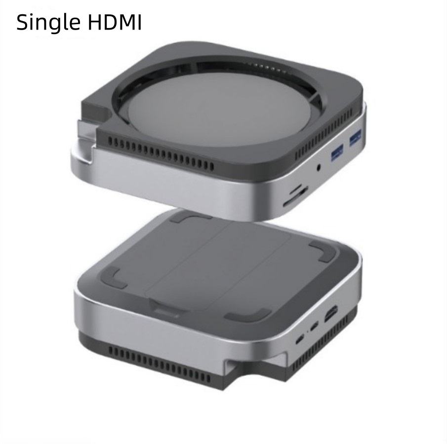 Mac Mini M4 Hub & Stand with SSD Enclosure with 4K60Hz 2*HDMI, 10G 2*USB-A , USB-C 5V3A Charging, SD/TF 3.0, Audio 3.5mm – Mac mini M4 HUB &Docking Station