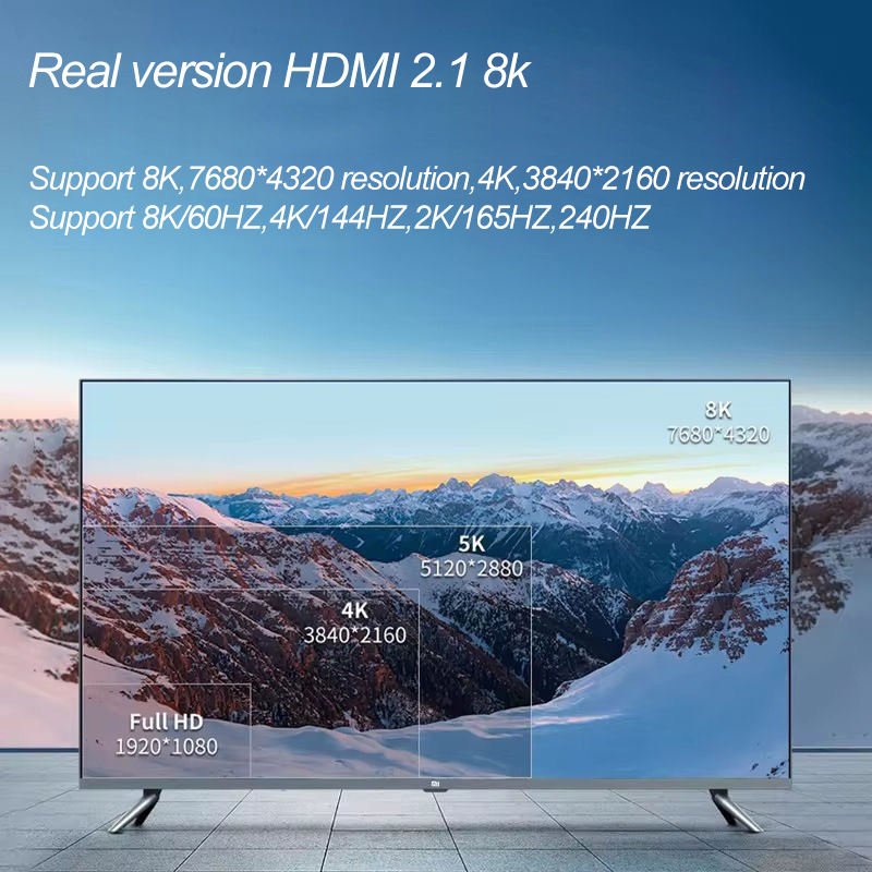 8K DisplayPort to HDMI Adapter Cable, Uni Directional DP Source to HDMI Display, 8K@60Hz, 4K@240Hz, 2K@240HZ, DisplayPort 1.4 to HDMI 2.1 Braided Cord for NVIDIA,Dell, AMD, Lenovo, HP, PC, Monitor--AV04
