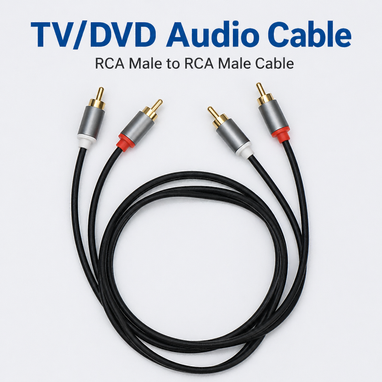 QGeeM 2RCA Cable, 2RCA Male to 2RCA Male Stereo Audio Cable-AU12-B(C)