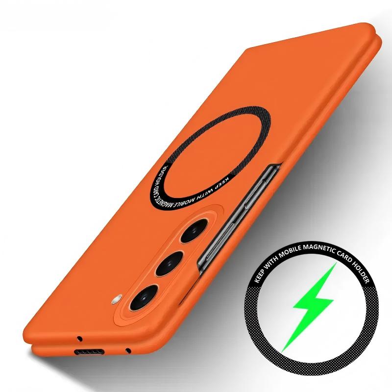 Magnetic Case for Samsung Galaxy Z Fold 8/7/6 – Slim Wireless Charging Compatible Cover with Magnetic Car Mount Support, Raised Camera Lens Protection & Shockproof Anti-Scratch Bumper, Easy Snap-On Fit