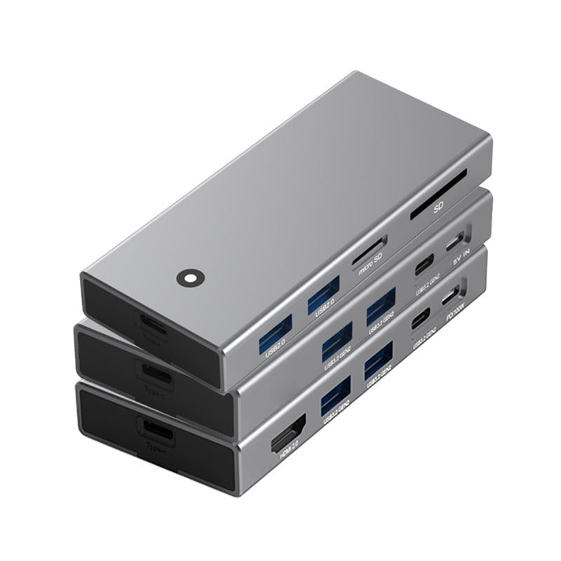 5 in 1 USB C Hub with M.2 NVMe/SATA SSD Enclosure 8TB, 4K@60Hz HDMI, USB 3.2 Type-C 10Gb USB-A 10Gbps and PD100W Charging Docking Stationps,MC501(MC403)