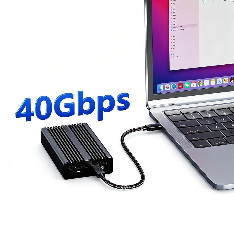 M.2 NVMe Enclosure 40Gbps With Cooling Fan for MacBook, Aluminum SSD Support 2280/2260/2242/2230 Compatible With Thunderbolt 3/4/USB4/3.2/3.1--M280U4F-Black