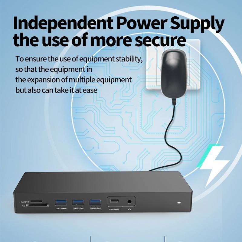 14-In-1 Displaylink MST Docking Station Dual Monitor Support M1/M2, PD100W, 10Gbps USB3.2 Gen2,Ethernet 1000Mbps,3.5MM Audio, SD+TF 3.0 Card Reader,4K@60Hz HDMI Displayport DP Laptop USB-C Hub for Mac and Windows--HU1401