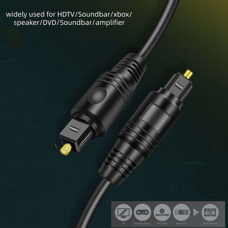 TOSLINK Optical Audio Cable, S/PDIF Fiber Optic Cord Toslink Cable Male to Male Digital Optical Cable 5.1 Surround Sound, for Soundbar TV, Home Cinema Xbox One/PS4-AV81-A