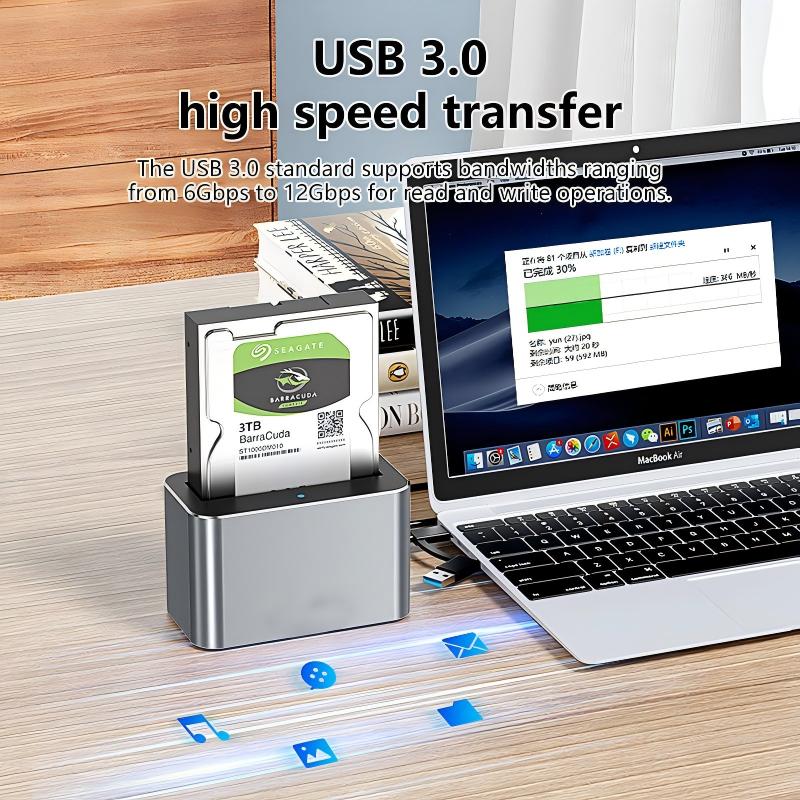 HD01S SAS/SATA Universal Hard Drive Dock 2.5/3.5 Inch 20TB Computer Desktop Type-C Hard Drive Enclosure 3.0-HD01S