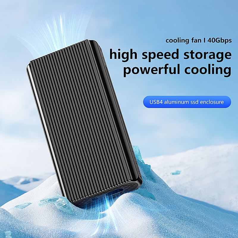 40Gbps M.2 NVMe Enclosure With Cooling Fan for MacBook, Aluminum SSD Support 2280/2260/2242/2230 Compatible With Thunderbolt 3/4/USB4/3.2/3.1--M280U4A