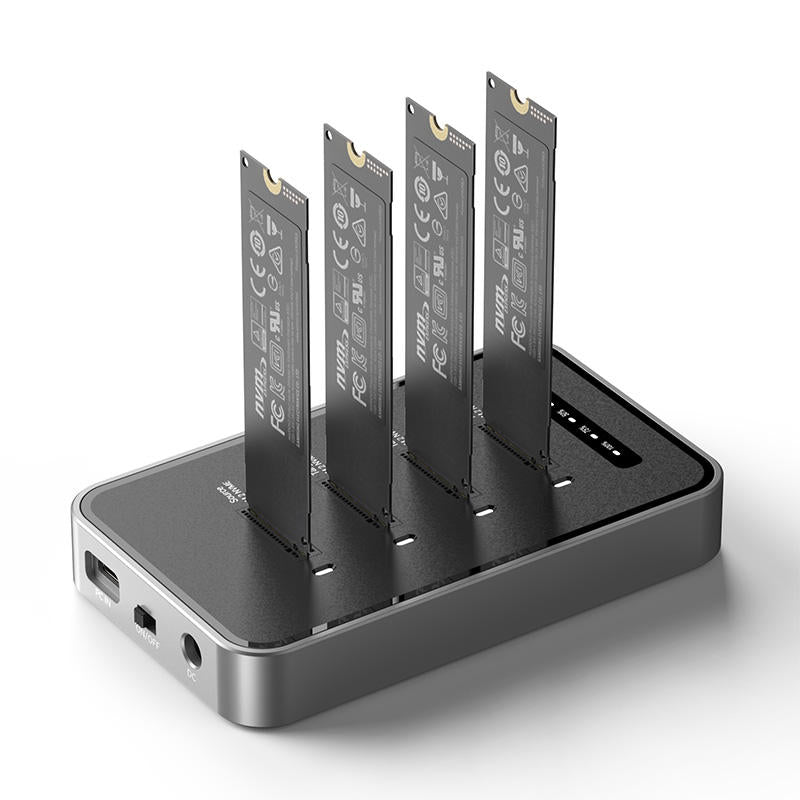 40Gbps USB4.0 4-Bay M.2 NVMe SSD Enclosure – 32TB Capacity PCIe Docking Station with Offline Clone ,compatible with Windows/Linux/Mac OS/Android---DB2804NA
