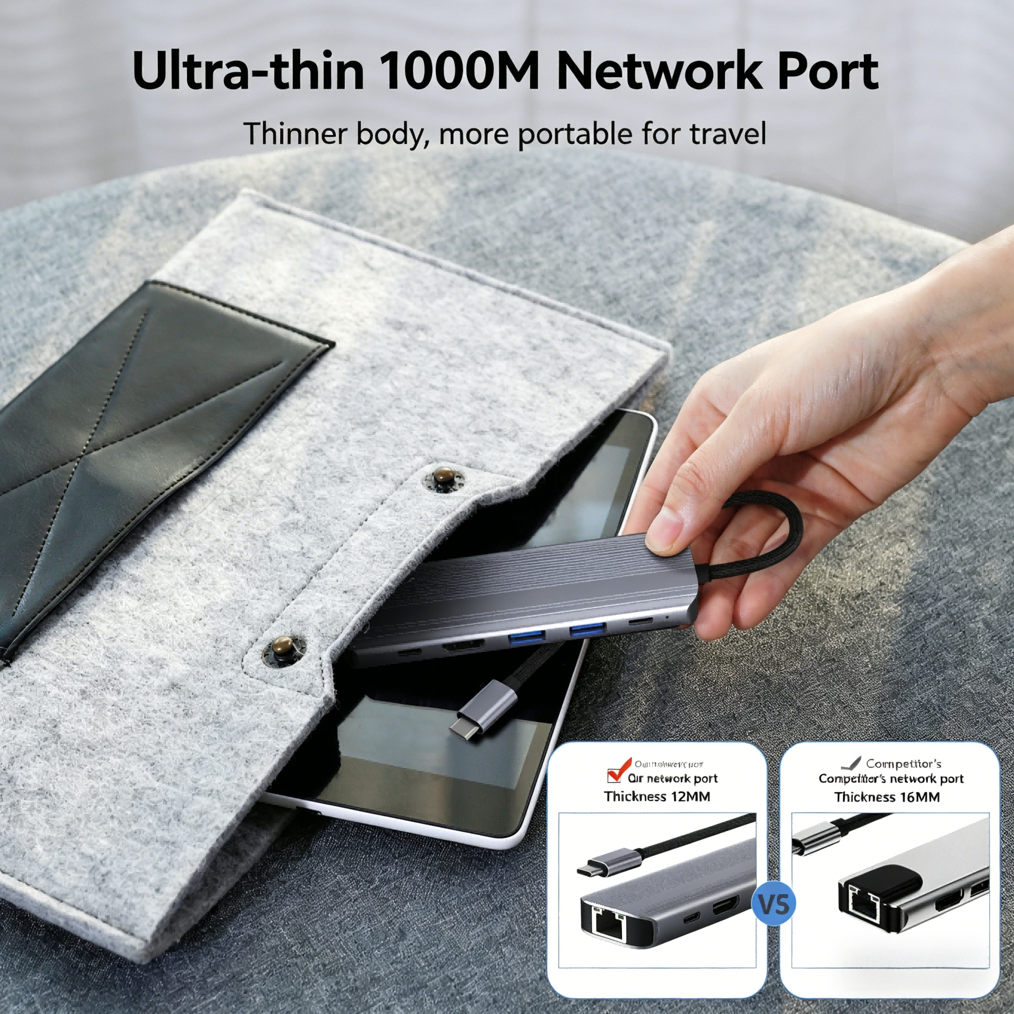 QGEEM USB C 6 in 1 Docking Station Gigabit RJ45 HDMI4K60Hz 100W PD 2xUSB3.0 5Gbps Data Hub Adapter for Laptop