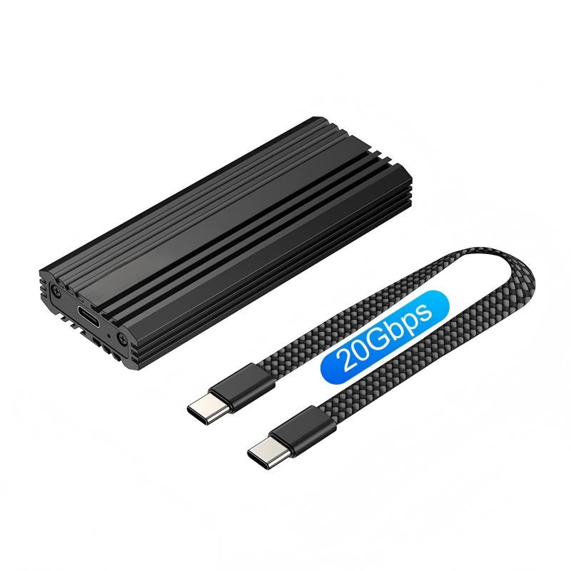 20Gbps USB3.2 Gen2x2 Tool-Free Enclosure for M.2 PCIe NVMe and SATA SSD M.2 Form Factor Compatible with Both B&M (NVME) Hard Disk, Support 2230 2242 2260 2280 ---M6NA