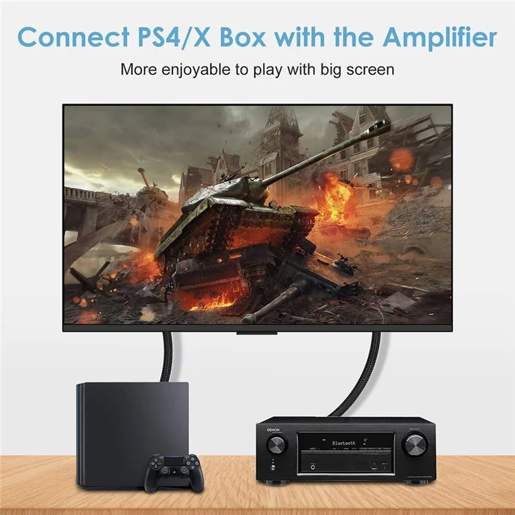 Optical Audio Cable , Toslink Digital Fiber Optic Cable, Nylon Braided S/PDIF Audio Cord for Soundbar, Home Cinema, Stereo, TV, Xbox One/PS4