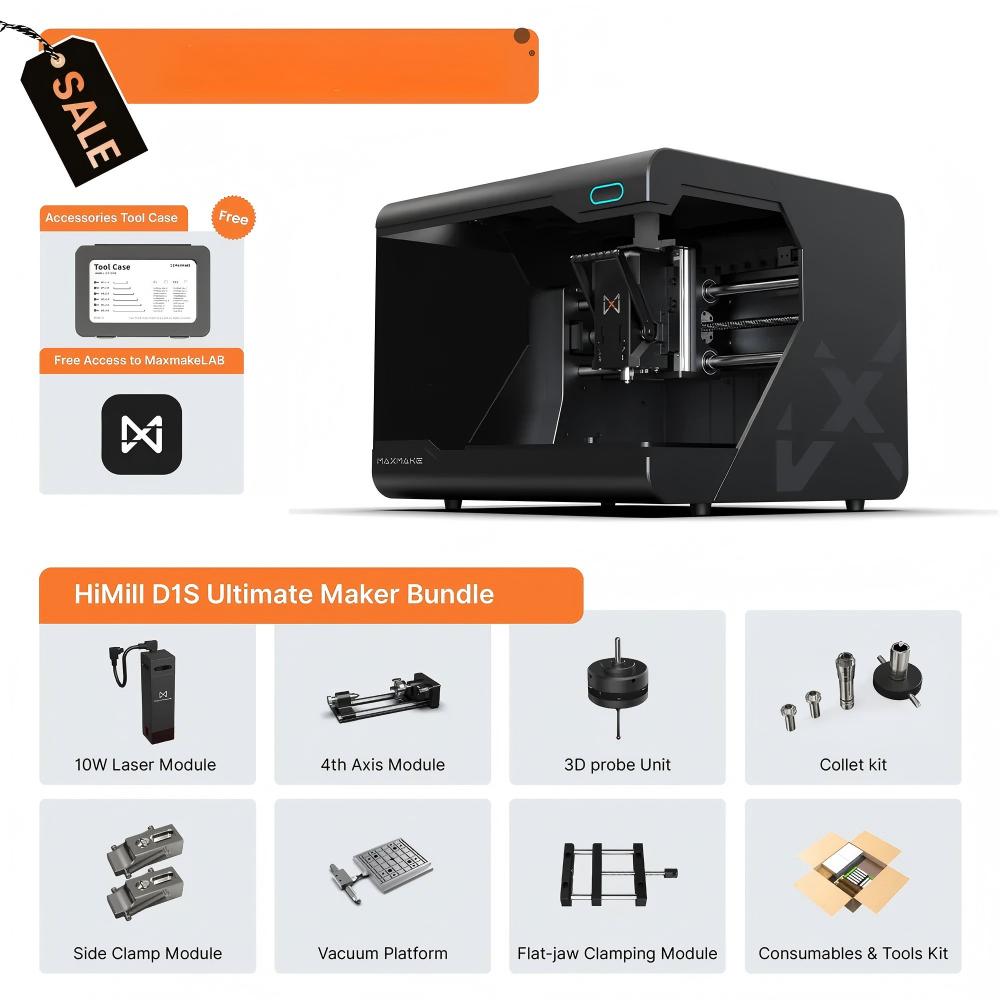 HiMill D1S - Pro Desktop CNC with Ball Screws & QTC