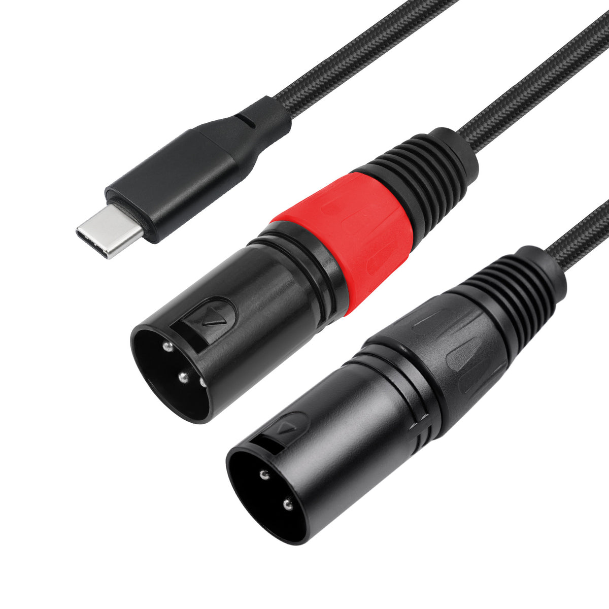 USB Type-C Male to Dual XLR Male Stereo Mobile Phone Power Amplifier Audio Cable,32Bit / 384KHz Decoding ,for Smartphone, Laptop, Tablet to Active Speaker, Mixer, Amp | Compatible with Windows, macOS, iOS, Android