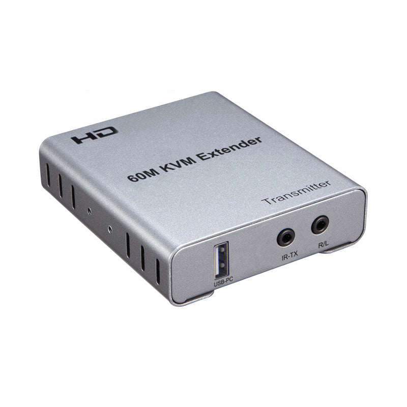 196FT(60m) HDMI KVM USB Extender with Loop Out and IR Control, HDMI KVM Extender Kit Balun 1080P 60Hz Over Cat5e/6 Ethernet Cable for USB Keyboard Mouse (TX and RX)-EX05-A-60-SY