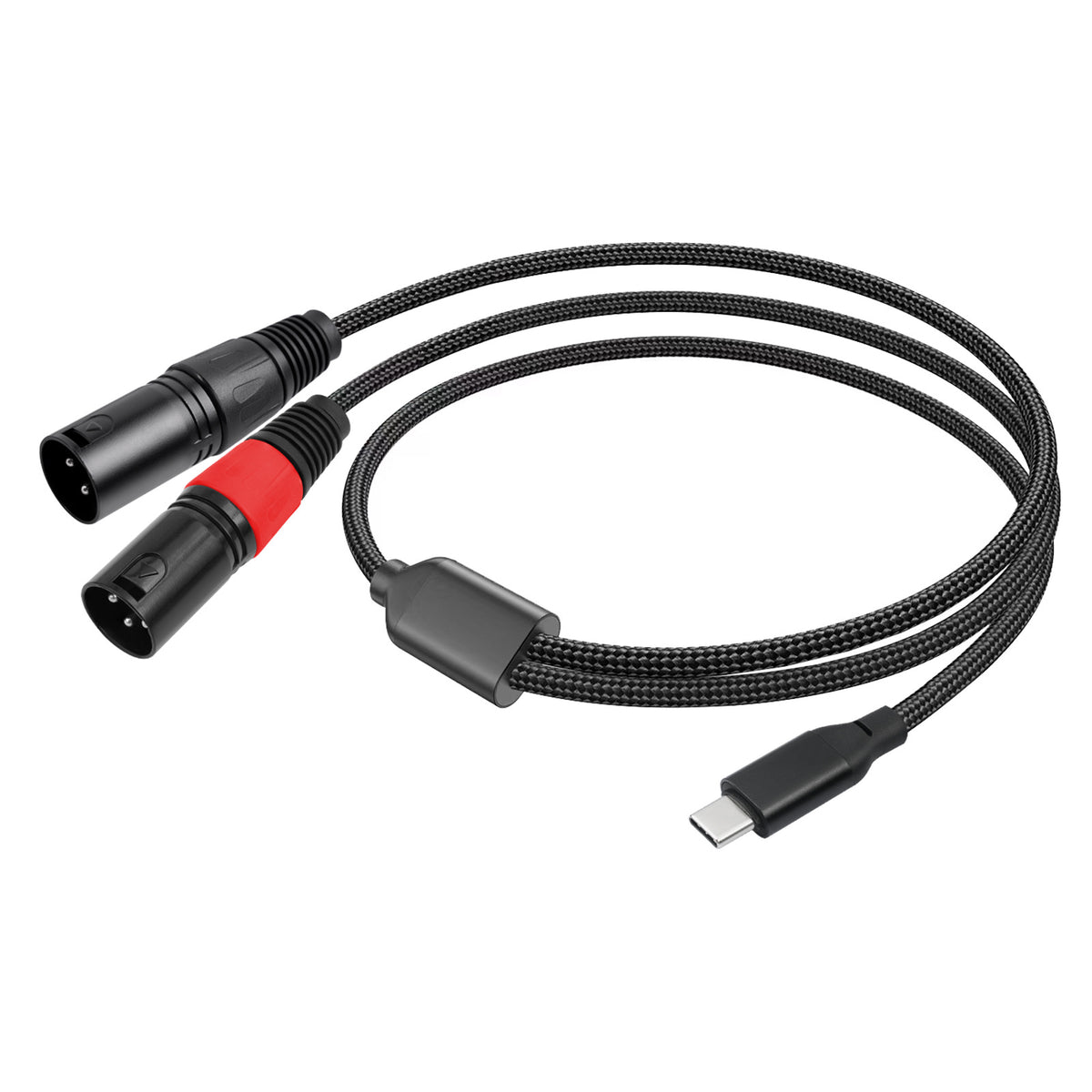 USB Type-C Male to Dual XLR Male Stereo Mobile Phone Power Amplifier Audio Cable,32Bit / 384KHz Decoding ,for Smartphone, Laptop, Tablet to Active Speaker, Mixer, Amp | Compatible with Windows, macOS, iOS, Android
