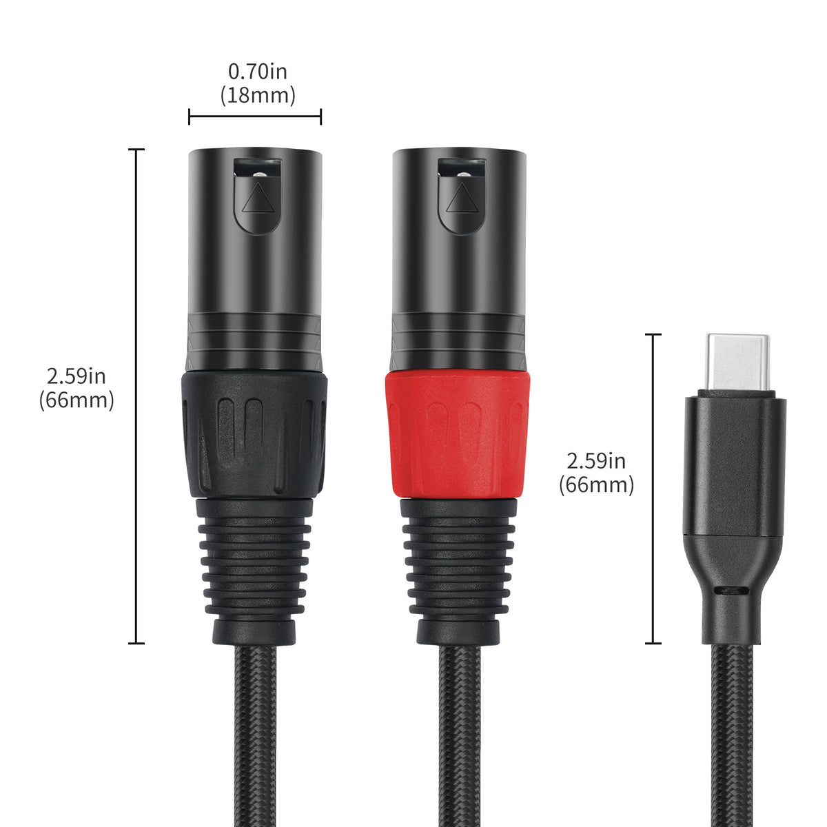 USB Type-C Male to Dual XLR Male Stereo Mobile Phone Power Amplifier Audio Cable,32Bit / 384KHz Decoding ,for Smartphone, Laptop, Tablet to Active Speaker, Mixer, Amp | Compatible with Windows, macOS, iOS, Android