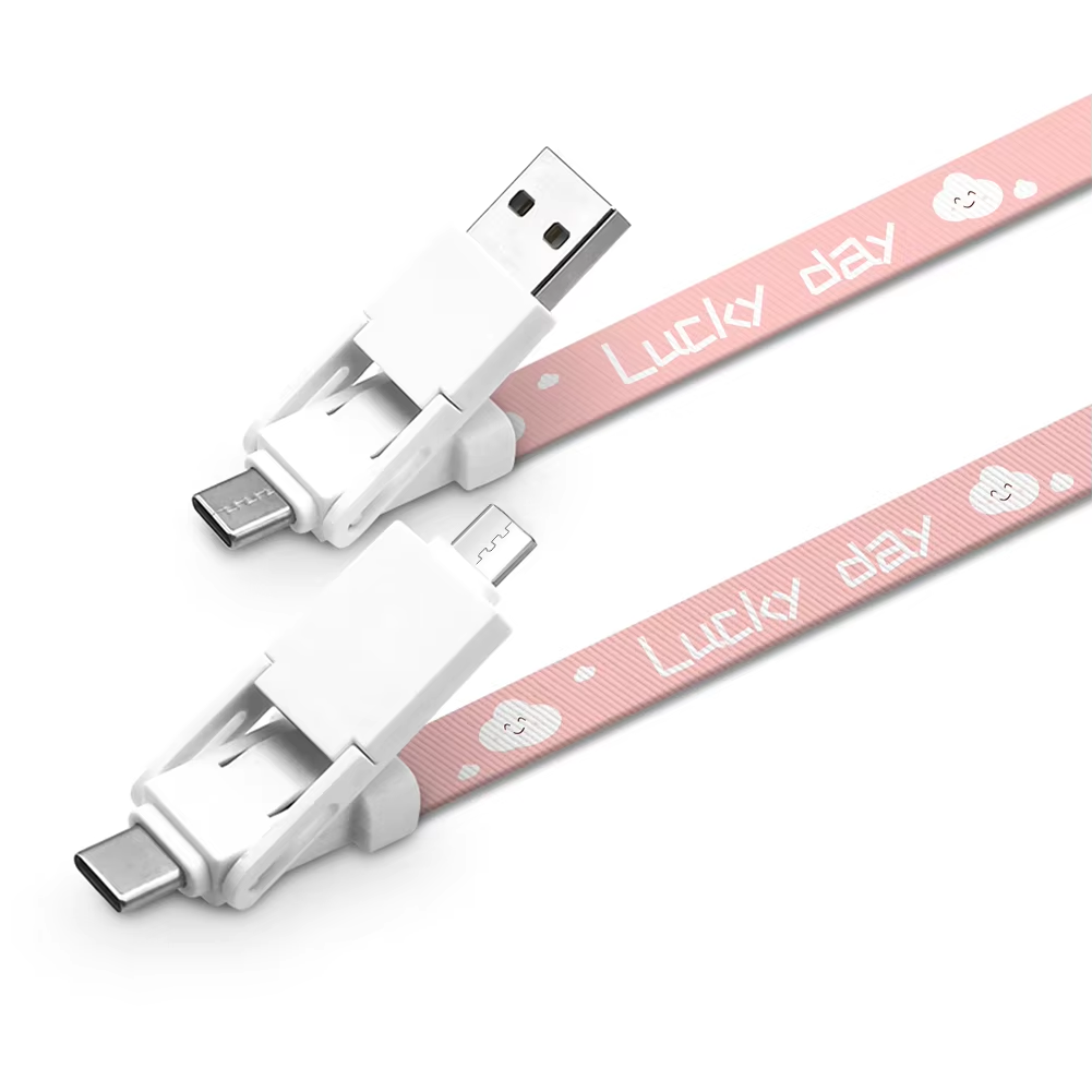 6-in-1 Fast Charging Lanyard Cable | 60W PD 3A Type-C to USB-C/Micro/Lightning | 90cm Multi-Device Charger for Huawei/iPhone/Samsung
