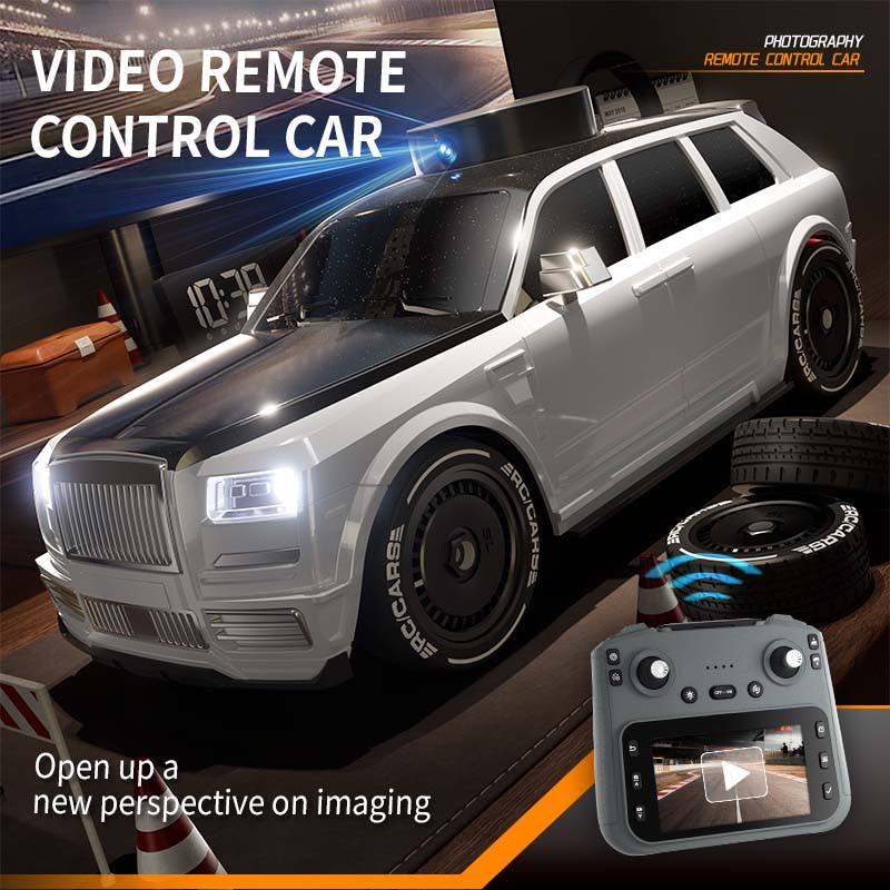 RC Drift Car with HD Camera, 4WD Remote Control Racing Car with 4.3 Inch Screen Controller, 270° Rotating Elevating Camera, LED Lights, Drift & Off Road Vehicle for Outdoor & Indoor