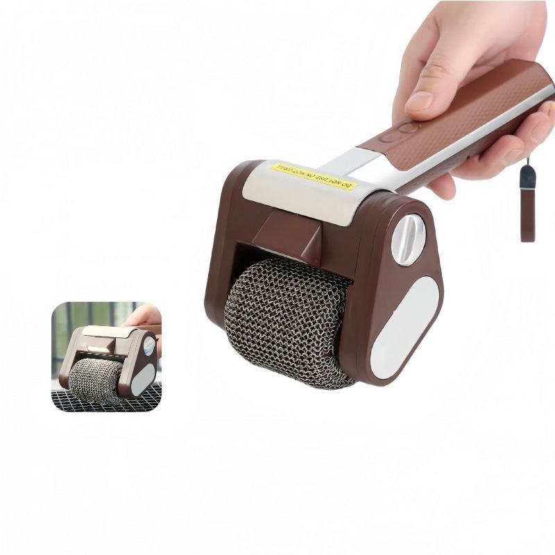 Rechargeable LED Light Roller Grill Brush 304 Food Grade Stainless Steel No Bristles BBQ Accessories