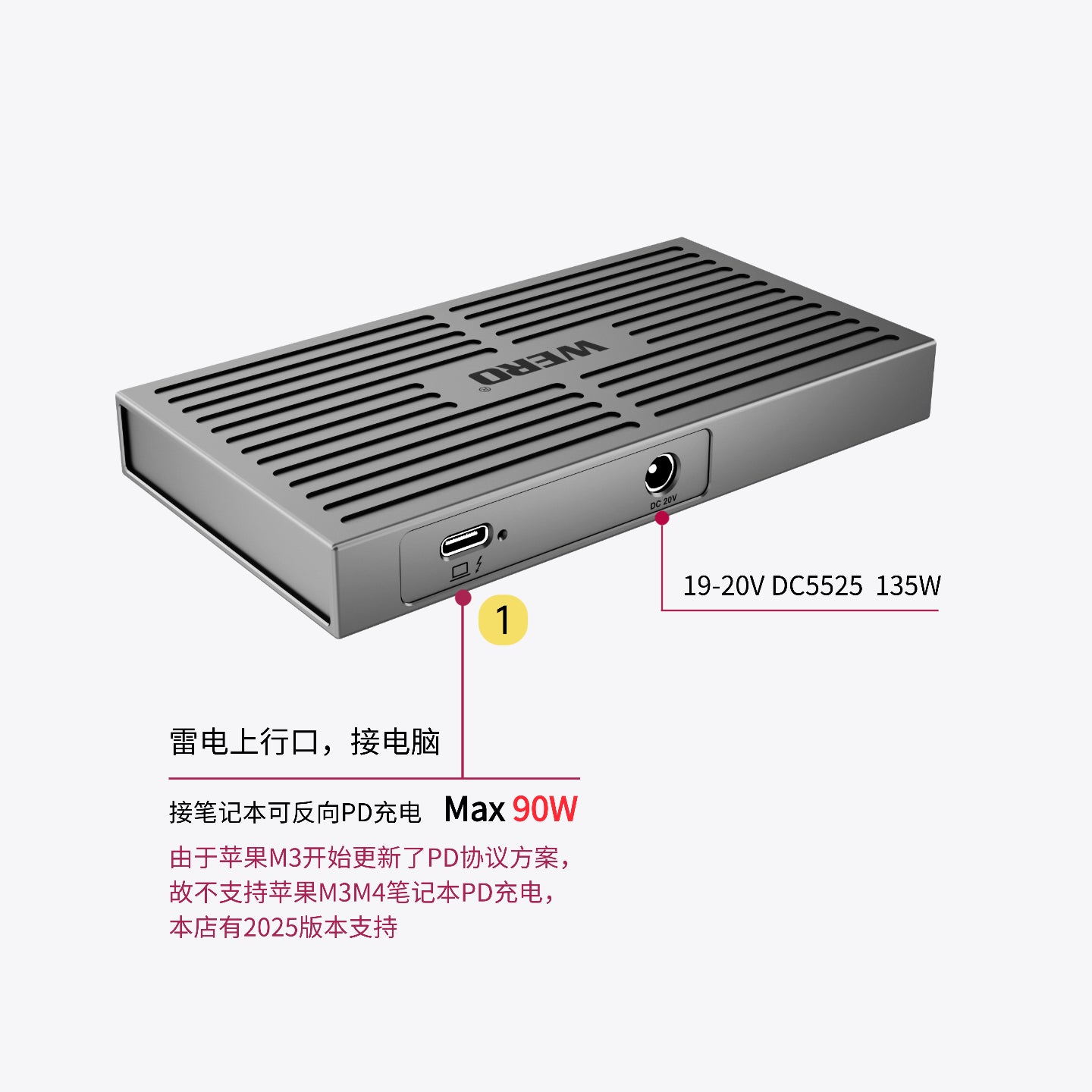 WERO Thunderbolt 4 Hub HUB Expansion Dock JHL8440 Thunderbolt 5/4/USB4 Computer Apple Mac Universal