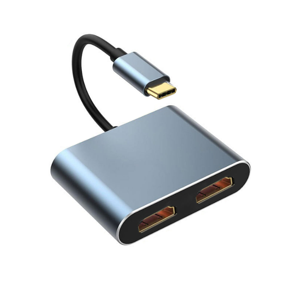 USB C to Dual HDMI 4K Monitor Adapter, Dual Monitors Adapter USB C Hub with 2 HDMI 4K @60hz for Laptop MacBook,Samsung,Dell,HP,etc(UH02-24-A-0.12-SY-V1-S1)