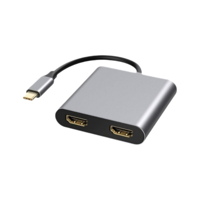 USB C to Dual HDMI 4K Monitor Adapter, Dual Monitors Adapter USB C Hub with 2 HDMI 4K @60hz for Laptop MacBook,Samsung,Dell,HP,etc(UH02-24-A-0.12-SY-V1-S1)