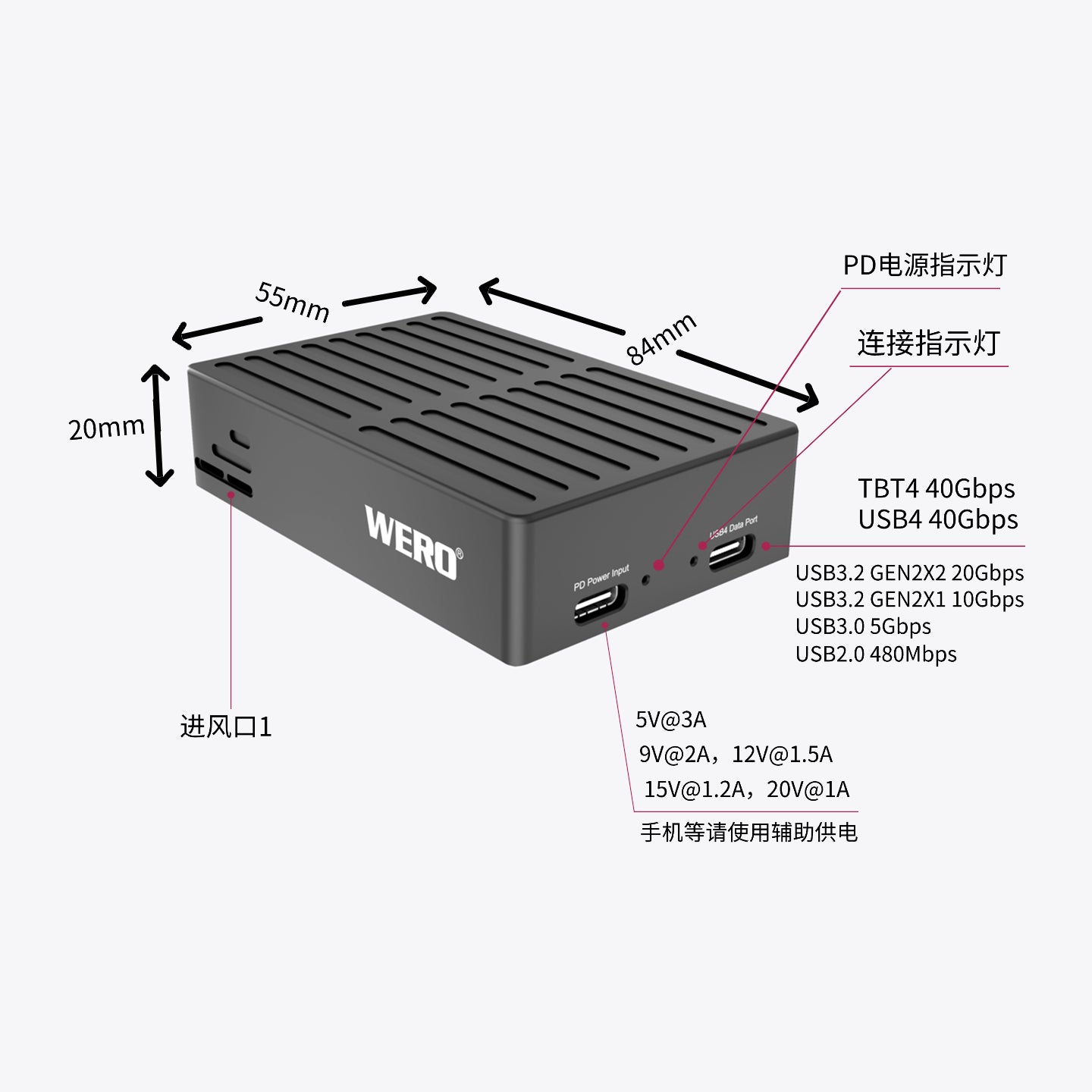 WERO USB4 CFexpress 4.0 TypeB Camera Card Reader Pcie4.0 Suitable for Thunderbolt 3/4/5