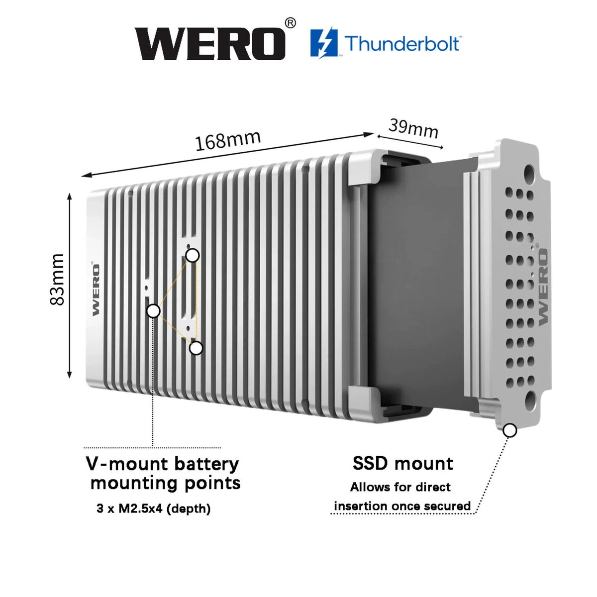 WERO Thunderbolt 5 Dual-Mode e3.s SSD Enclosure Docking Station(1xE3.s-V80)