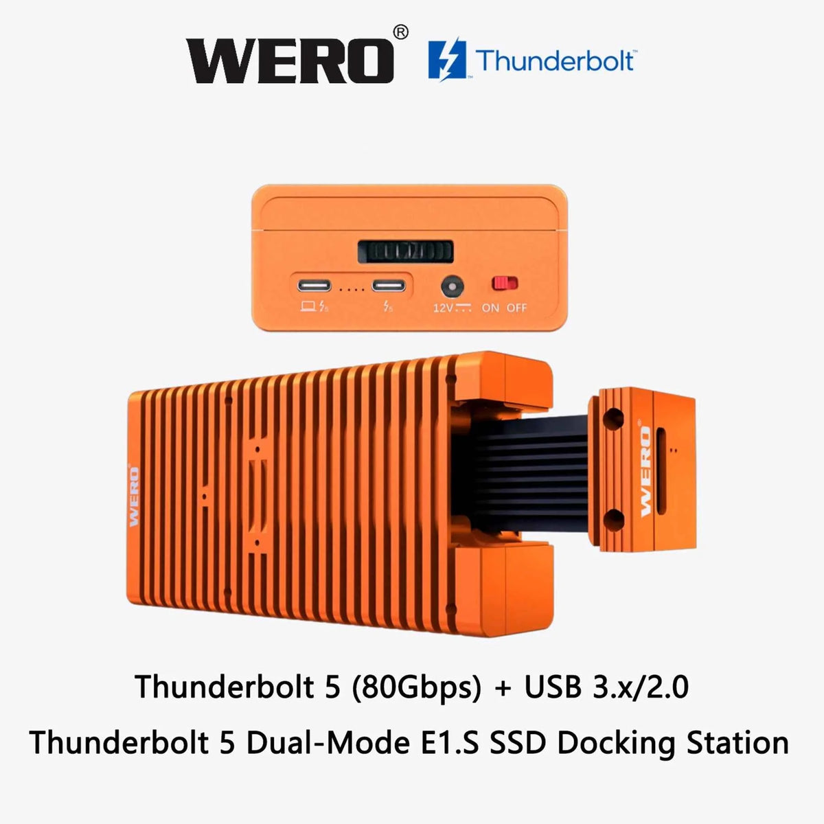 WERO Thunderbolt 5 80Gbps Dual-Mode e1.s SSD Enclosure(1xE1.s-V80)