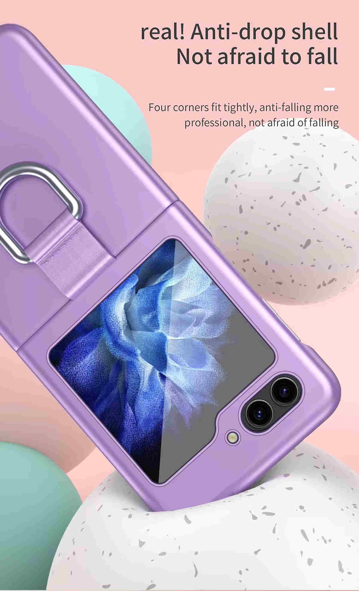 For Samsung Galaxy Z Flip 5/6 Case with Ring Shockproof Protective Cover Flip Z 5 Phone Case - QGeeM