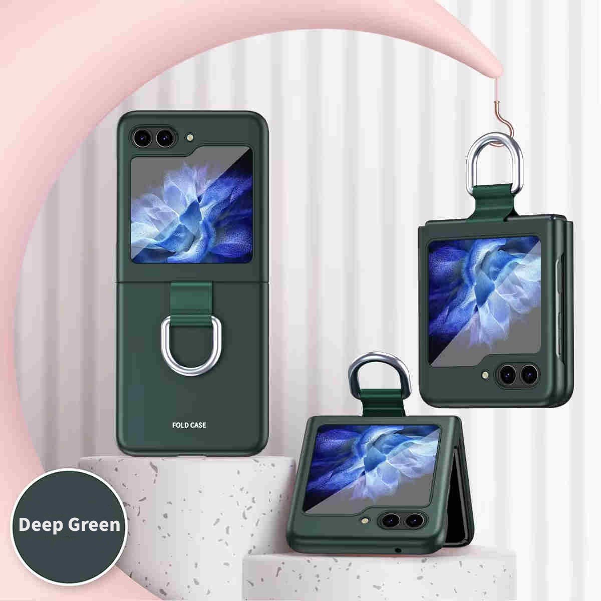 For Samsung Galaxy Z Flip 5/6 Case with Ring Shockproof Protective Cover Flip Z 5 Phone Case - QGeeM