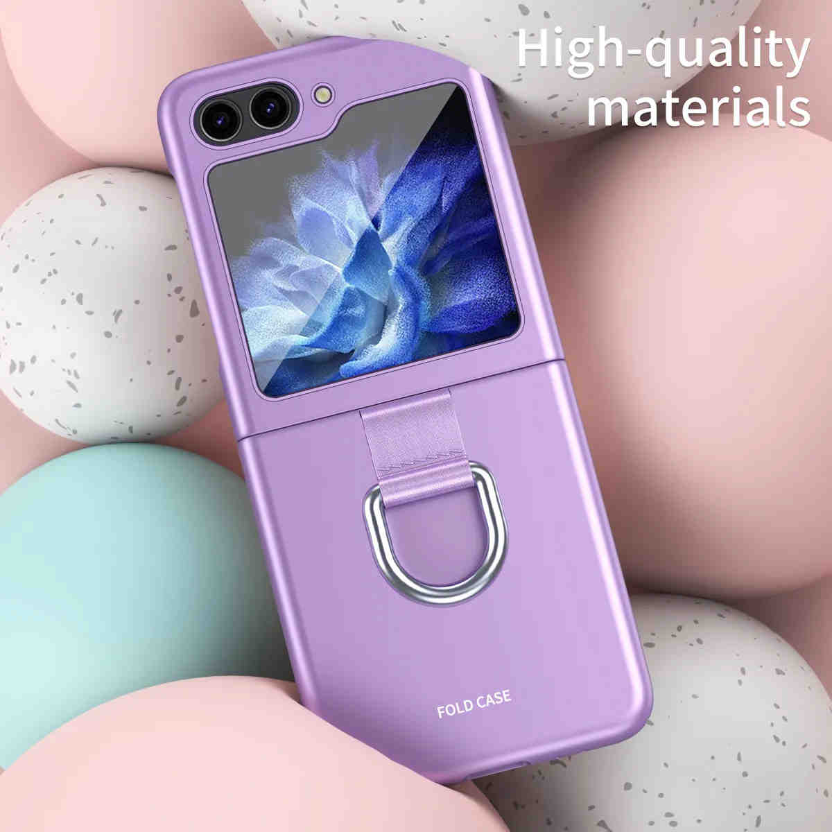 For Samsung Galaxy Z Flip 5/6 Case with Ring Shockproof Protective Cover Flip Z 5 Phone Case - QGeeM