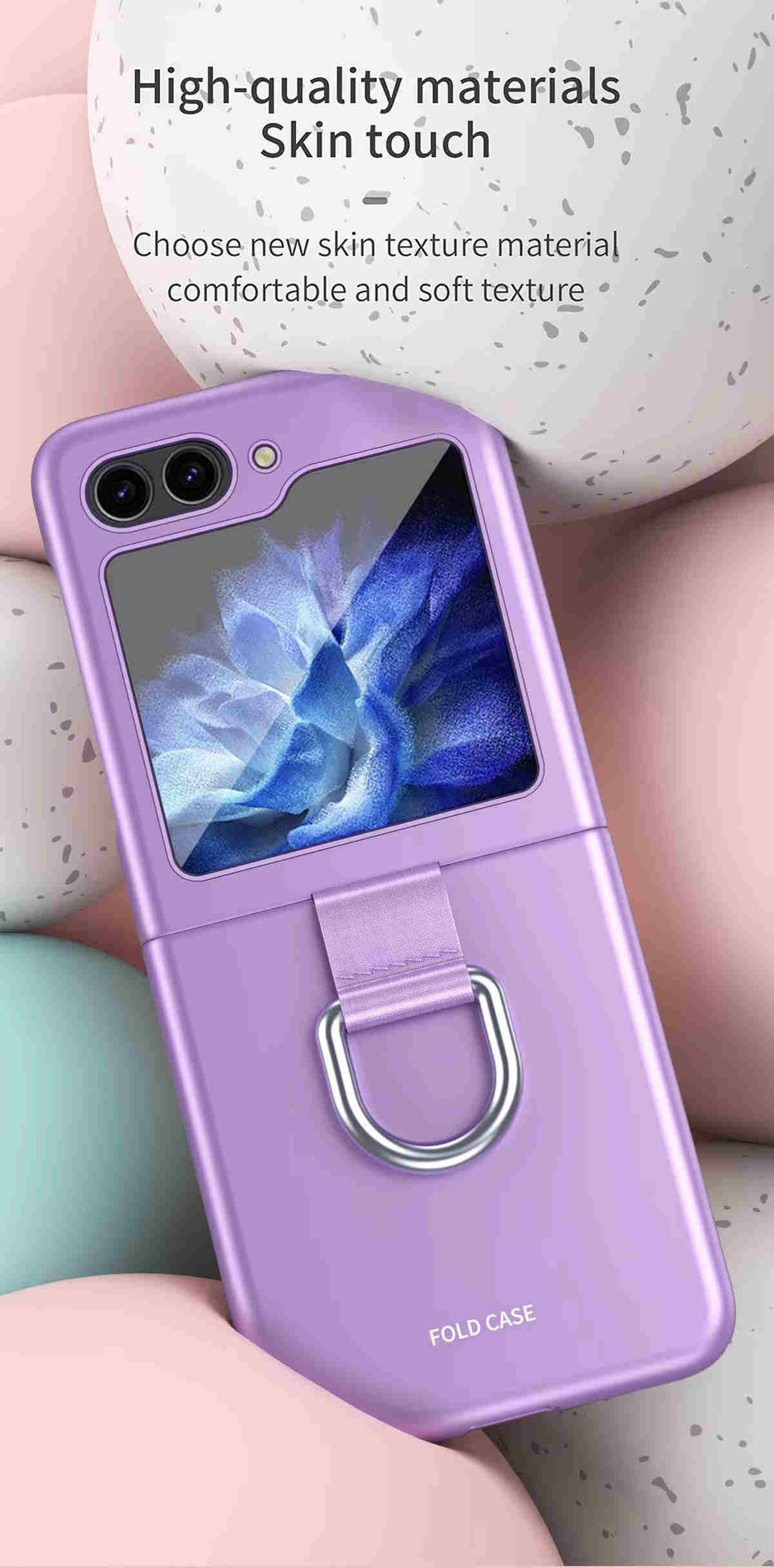 For Samsung Galaxy Z Flip 5/6 Case with Ring Shockproof Protective Cover Flip Z 5 Phone Case - QGeeM