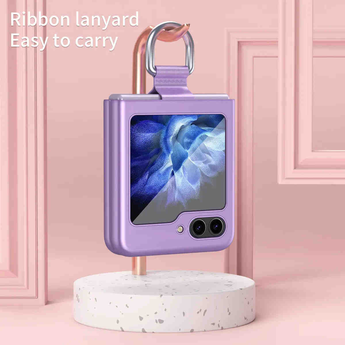 For Samsung Galaxy Z Flip 5/6 Case with Ring Shockproof Protective Cover Flip Z 5 Phone Case - QGeeM