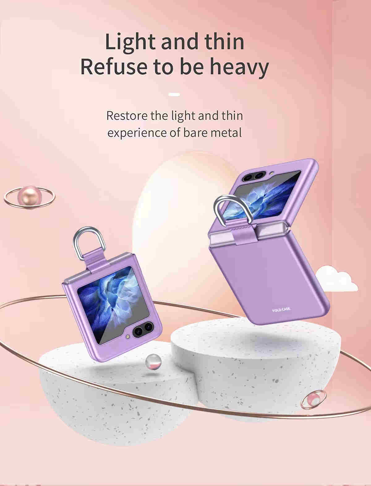 For Samsung Galaxy Z Flip 5/6 Case with Ring Shockproof Protective Cover Flip Z 5 Phone Case - QGeeM