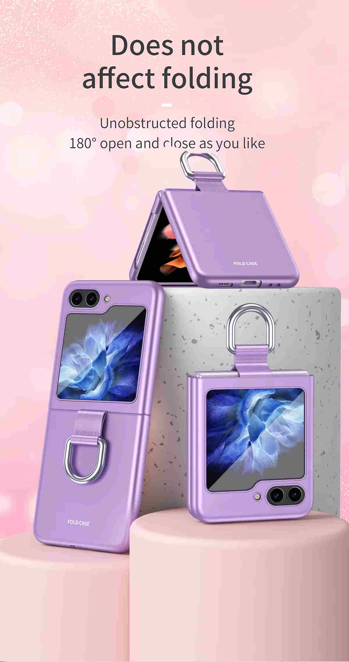 For Samsung Galaxy Z Flip 5/6 Case with Ring Shockproof Protective Cover Flip Z 5 Phone Case - QGeeM