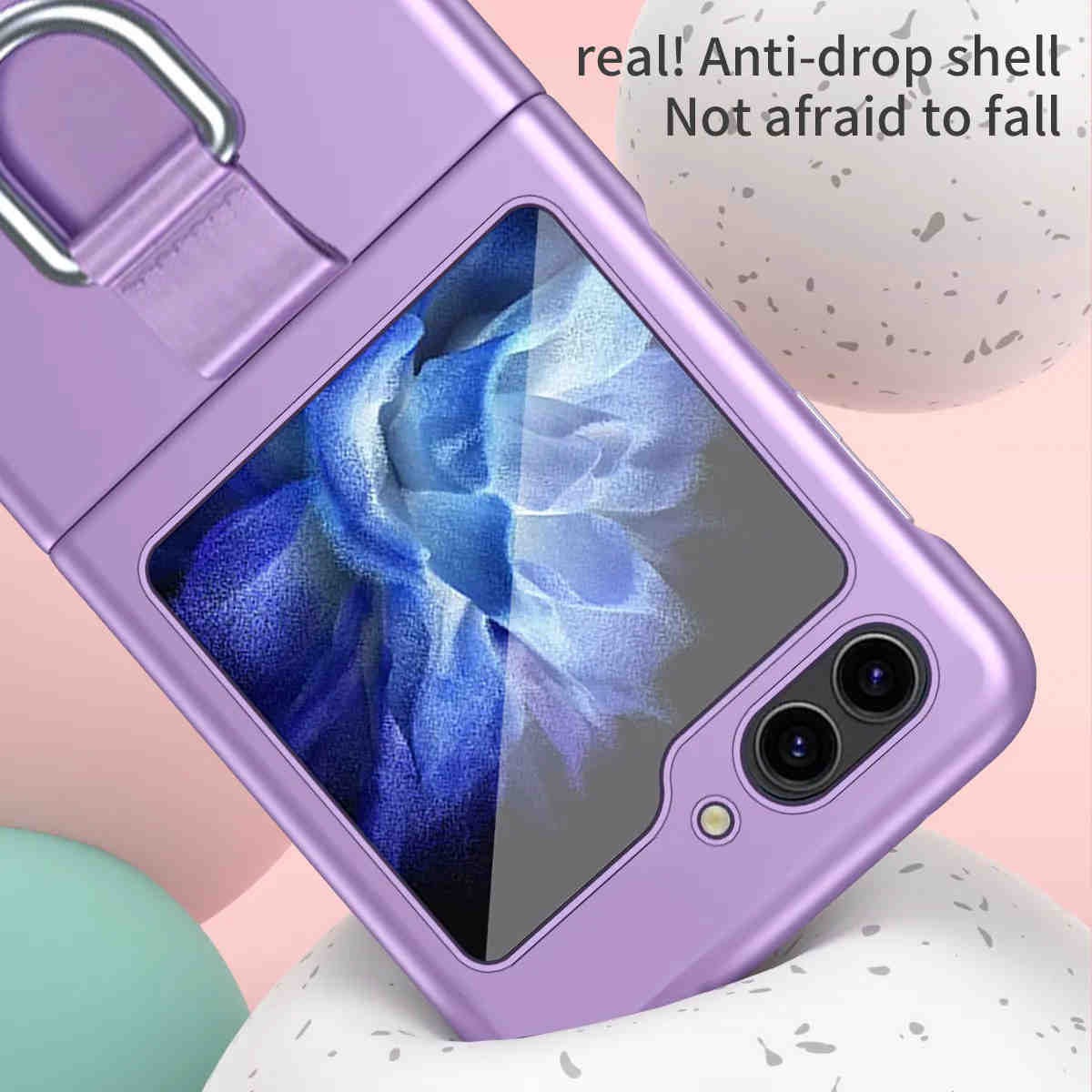 For Samsung Galaxy Z Flip 5/6 Case with Ring Shockproof Protective Cover Flip Z 5 Phone Case - QGeeM