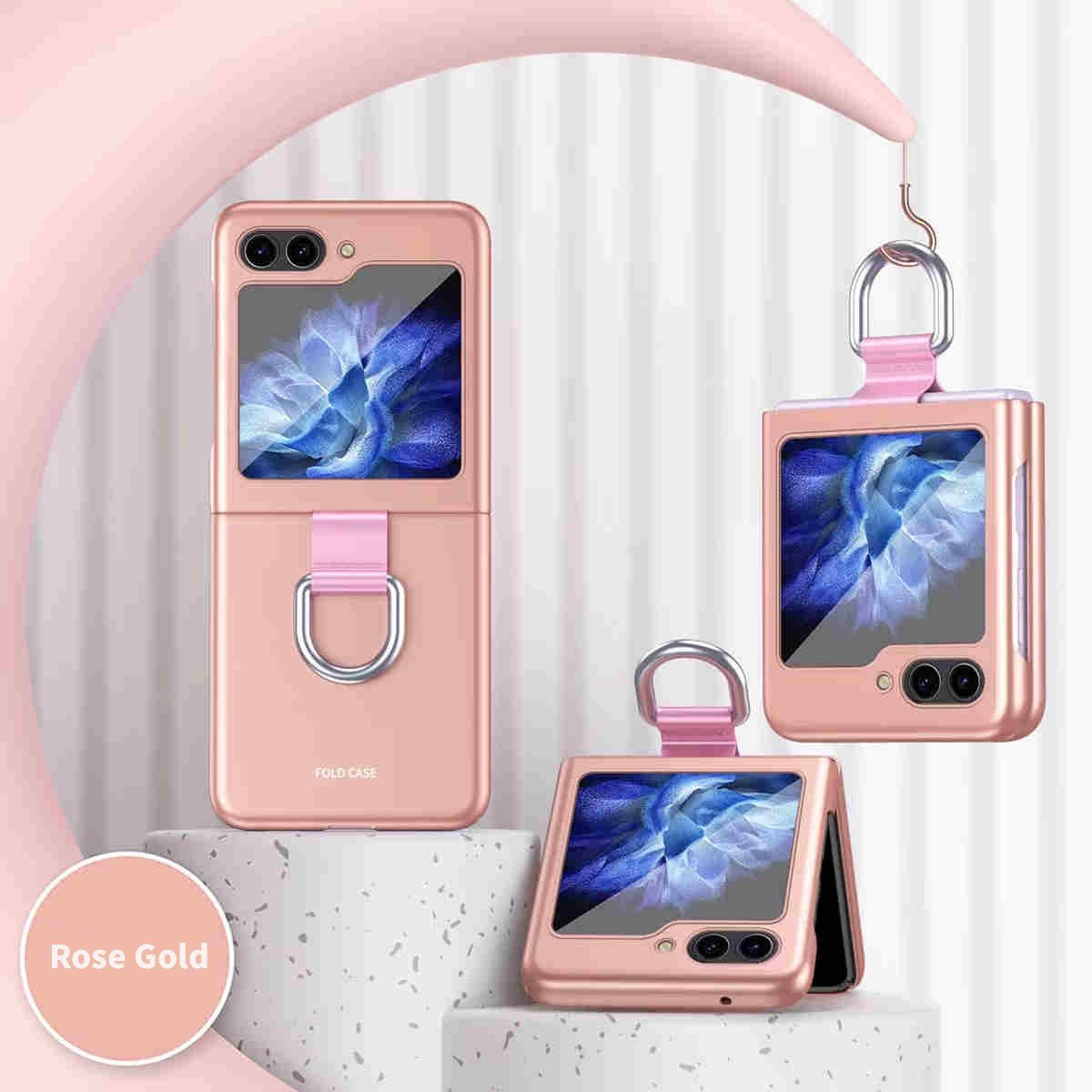 For Samsung Galaxy Z Flip 5/6 Case with Ring Shockproof Protective Cover Flip Z 5 Phone Case - QGeeM