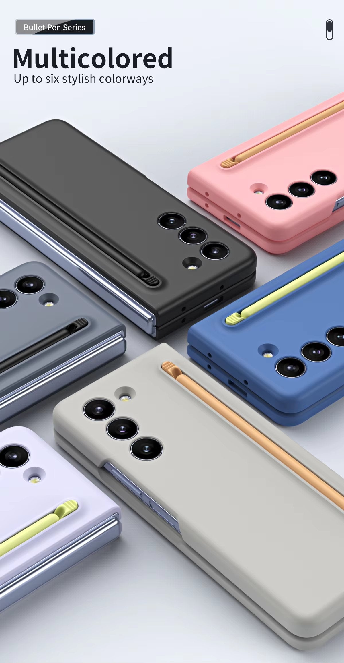 For Samsung Galaxy Z Fold 5 Case with S Pen, Food Grade Liquid Silicone Protective Fold 5 S Pen Case Slim Thin Phone Cover for Galaxy Z Fold 5 5G - QGeeM