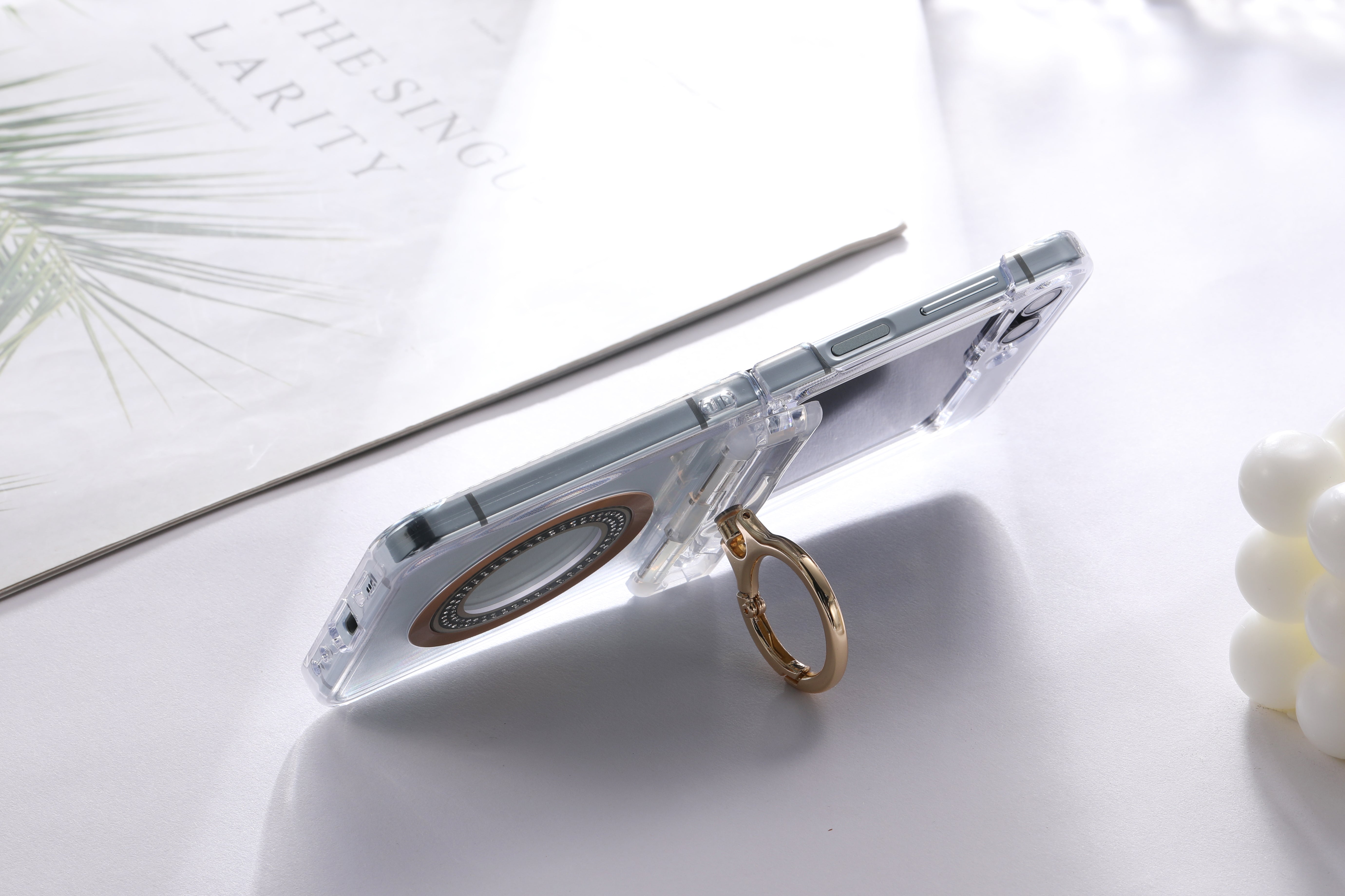 For Samsung zflip6/5 Ring hinge strap drill phone case,Slim Thin Hard Protective Phone Case Cover for Samsung Z Flip 5 - QGeeM